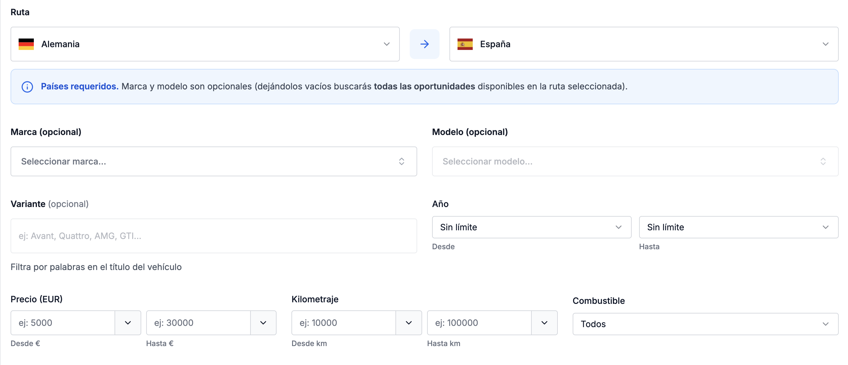 Búsquedas ilimitadas en Arbicars