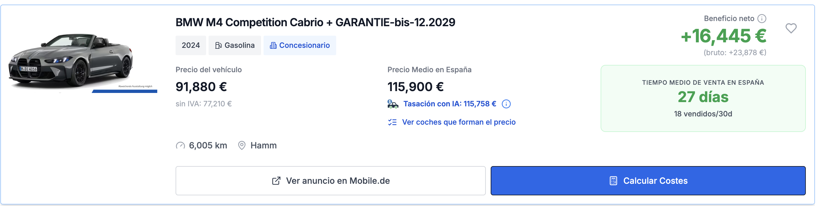 Tasación de vehículos con IA